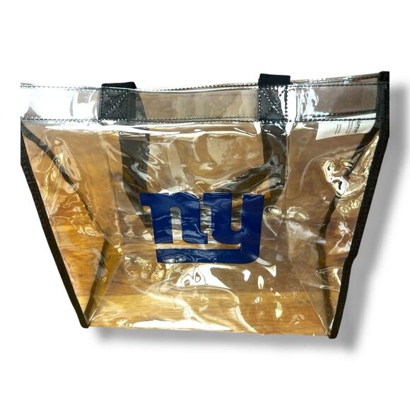 NFL NY Giants Stadium Game Day Clear Tote with Black Trim and Blue Logo - Picture 3 of 8
